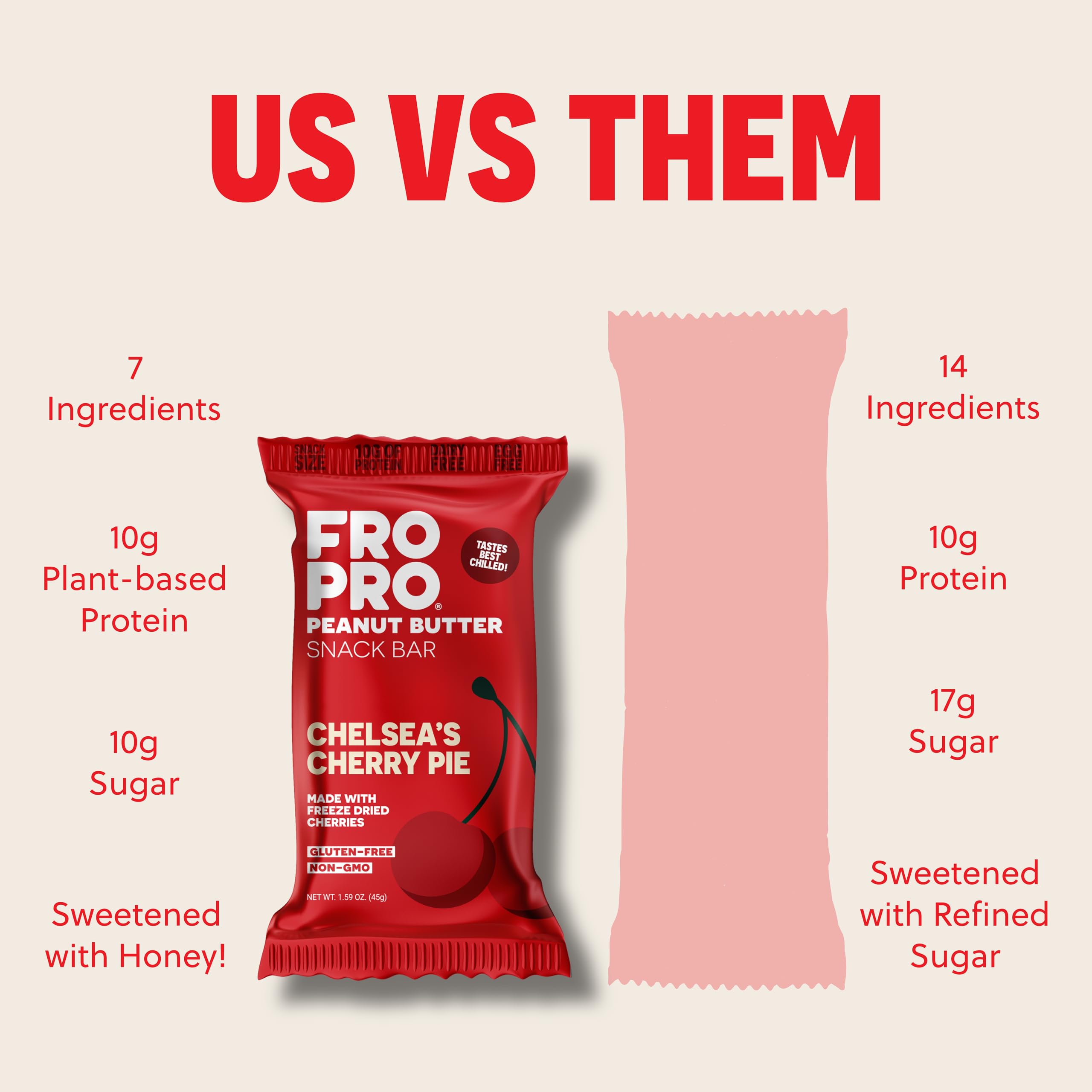 FRO PRO Chelsea's Cherry Pie bar family pack, shareable snack.