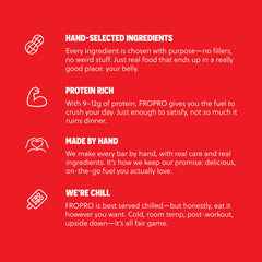 FRO PRO Chelsea's Cherry Pie bar on-the-go, convenient energy for workouts.
