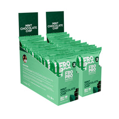 FROPRO Mint Bars packaging shows a gluten free, dairy-free high protein snack for busy days
