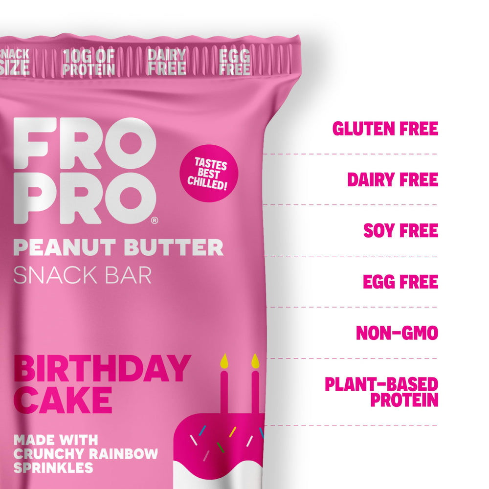 FROPRO plant-based protein snack close-up showing natural ingredients for busy days.