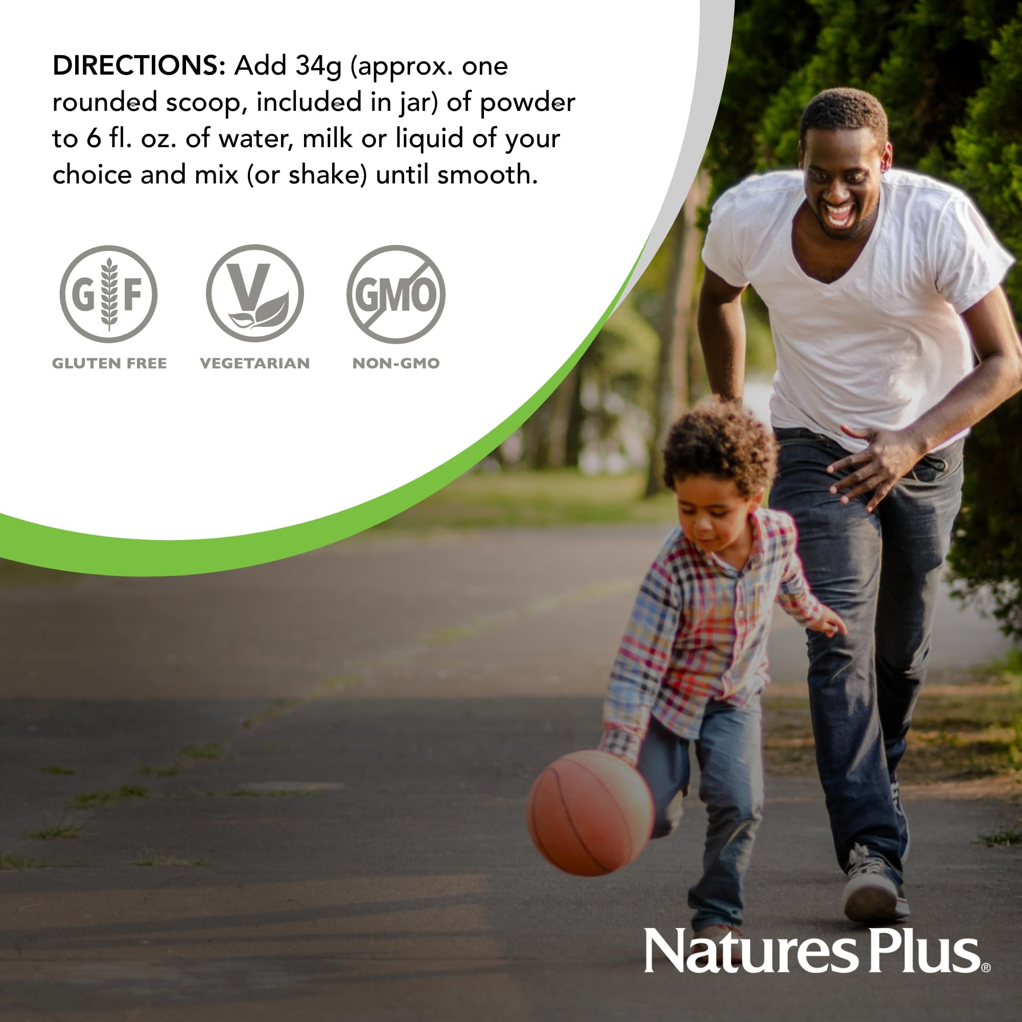 Shake served in glass with banana and orange accents