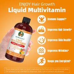 Liquid multivitamin with fruity flavor representation