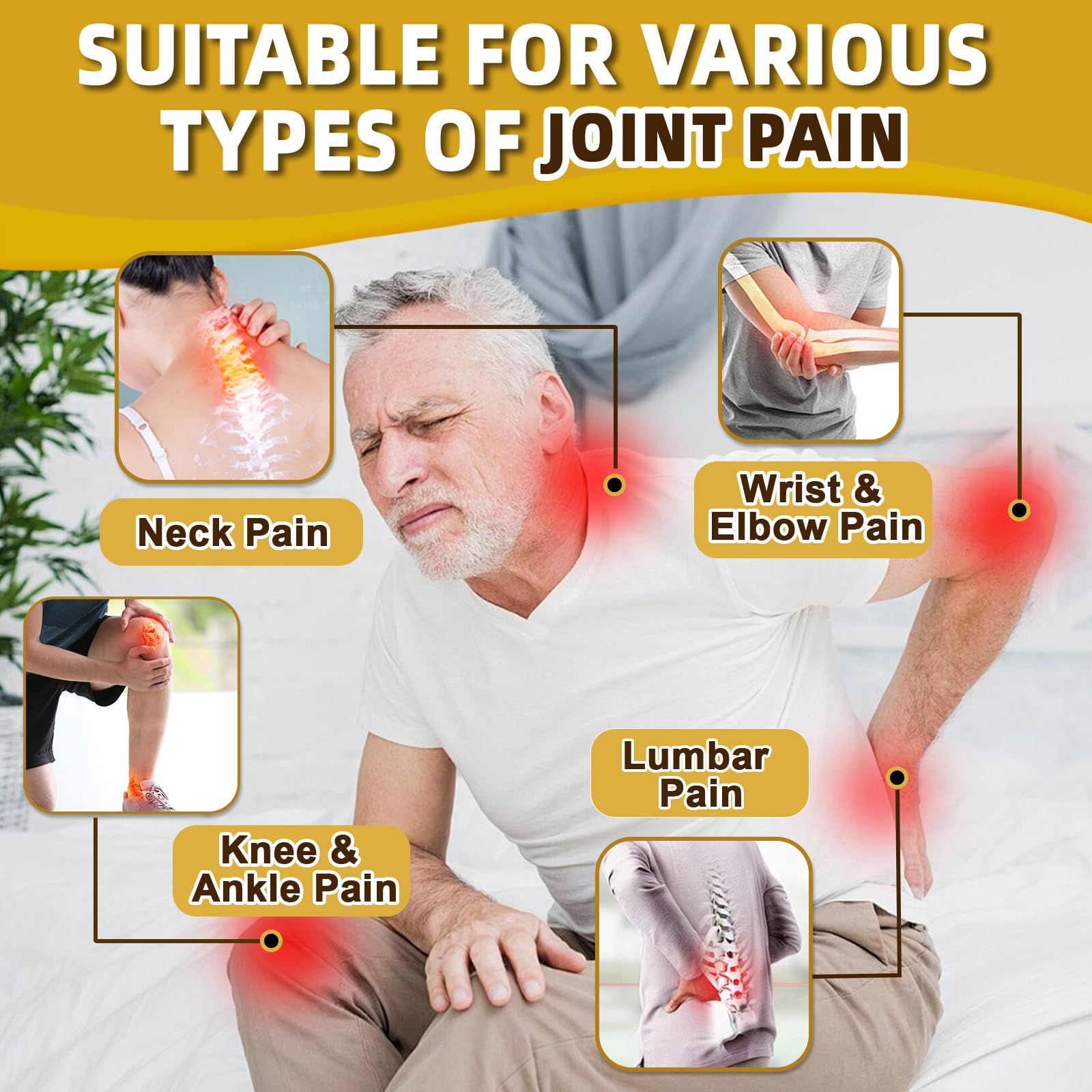 Knee health benefits graphic for FRZVEO supplement