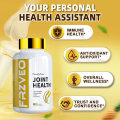 Close-up of FRZVEO joint health supplement label
