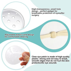 Sturdy plastic eye shield material suitable for post-surgery recovery