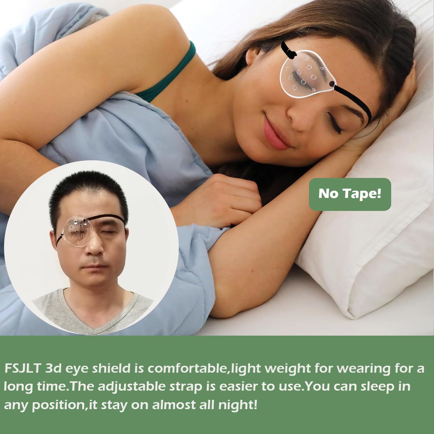 Two-pack FSJLT eye shields with extended elastic strap