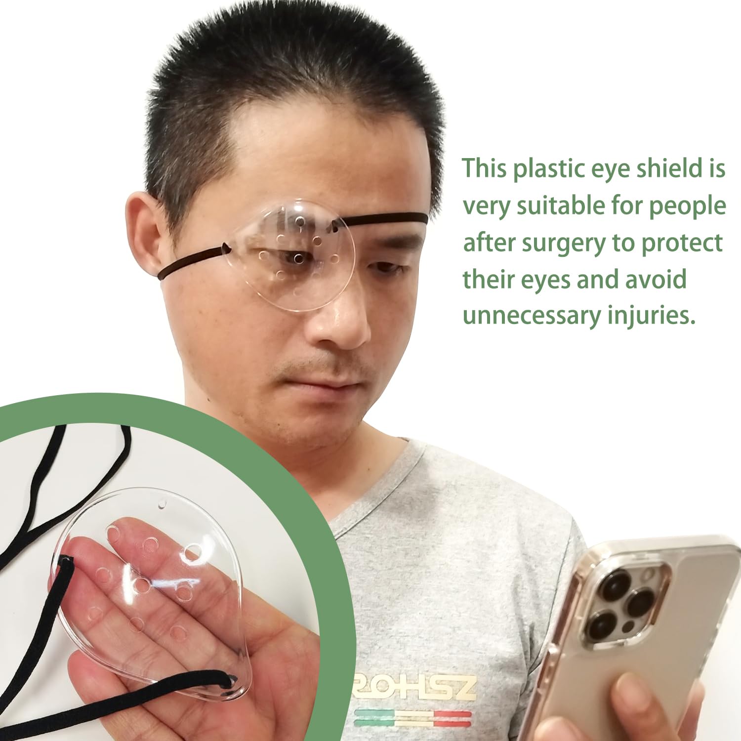 Left and right eye shields included for adults and teens