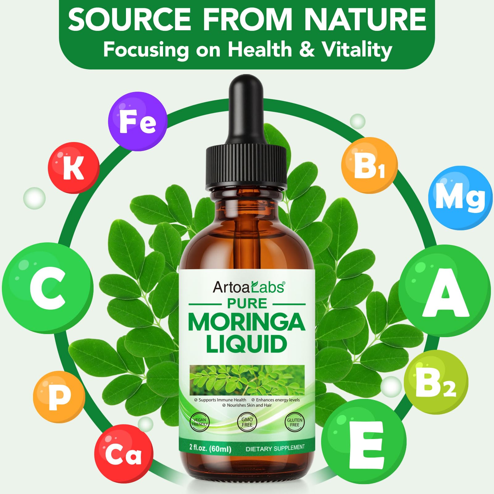 Vegetarian, Non-GMO and Gluten-Free packaging icons