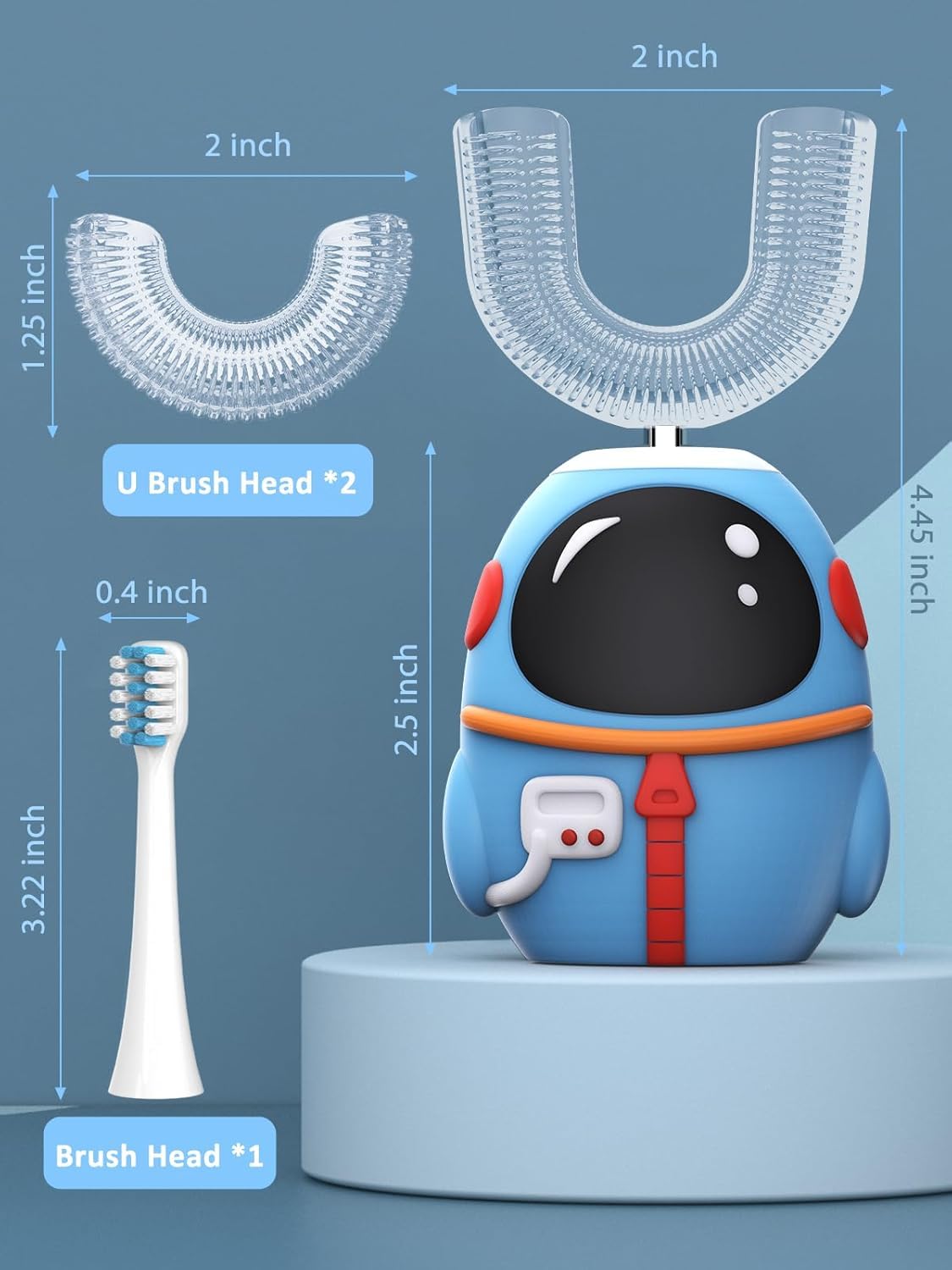 Cute astronaut-inspired design of the toothbrush