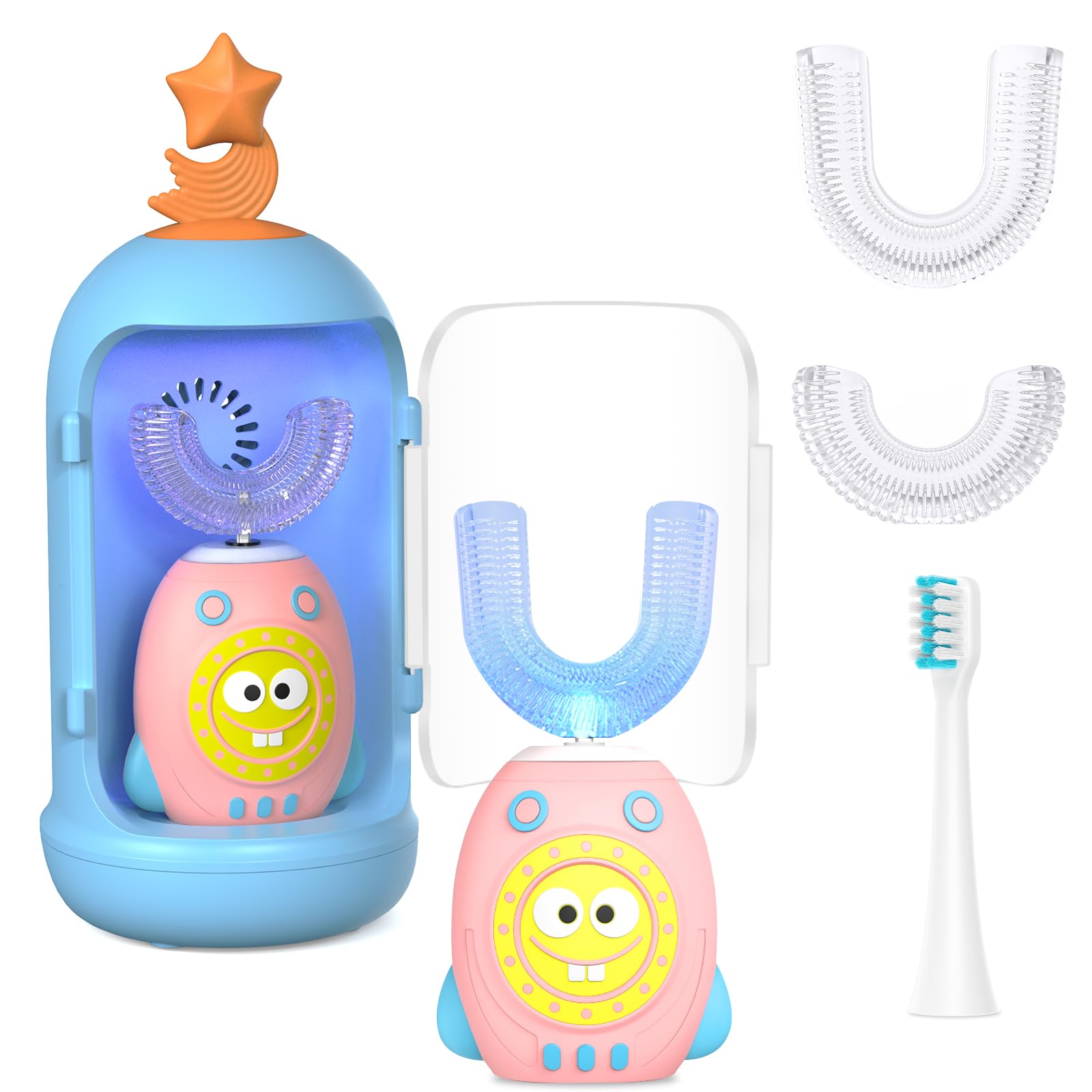 FTOYIN kids U-shaped electric toothbrush with cartoon design