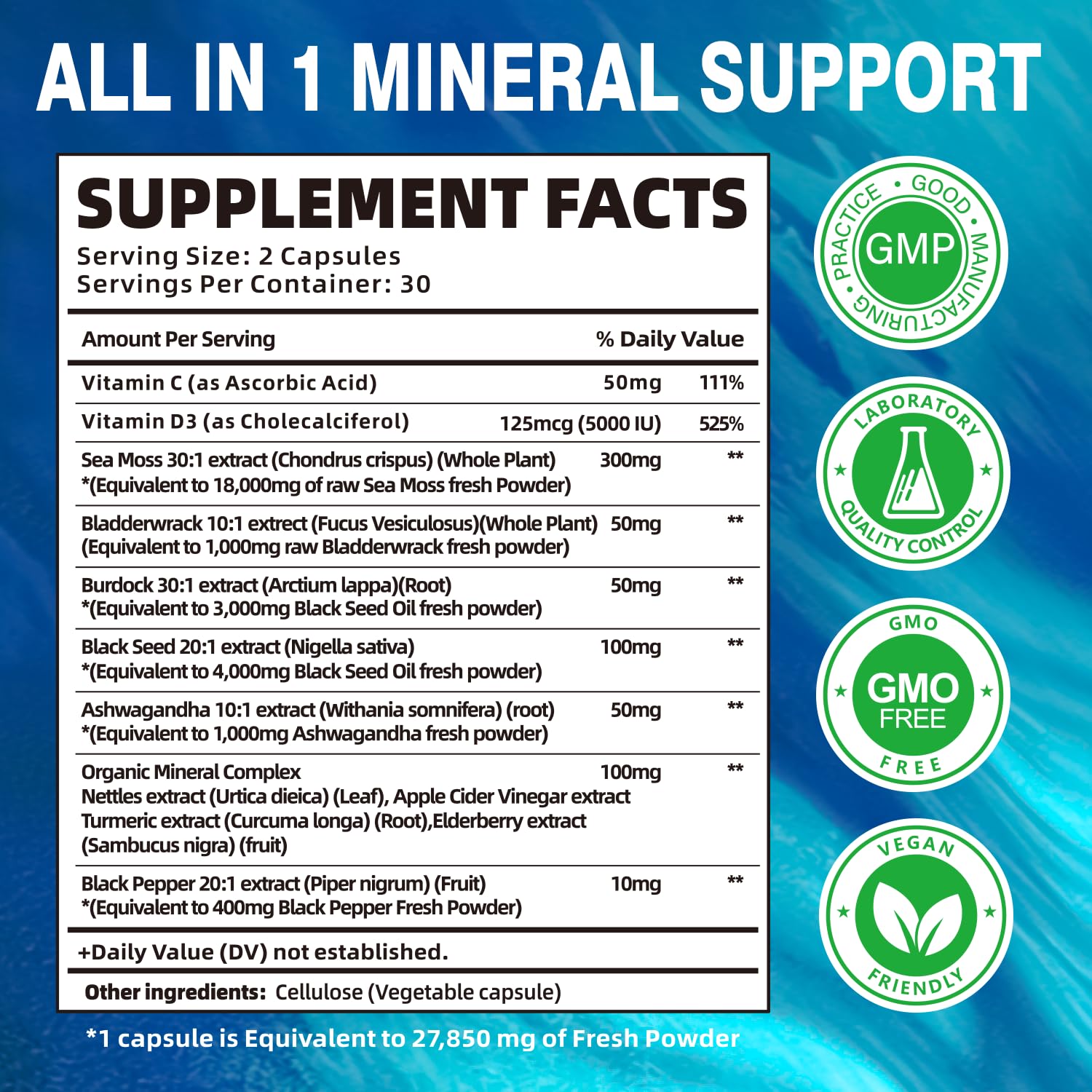 Energy-boosting sea moss capsules with black seed oil and ashwagandha