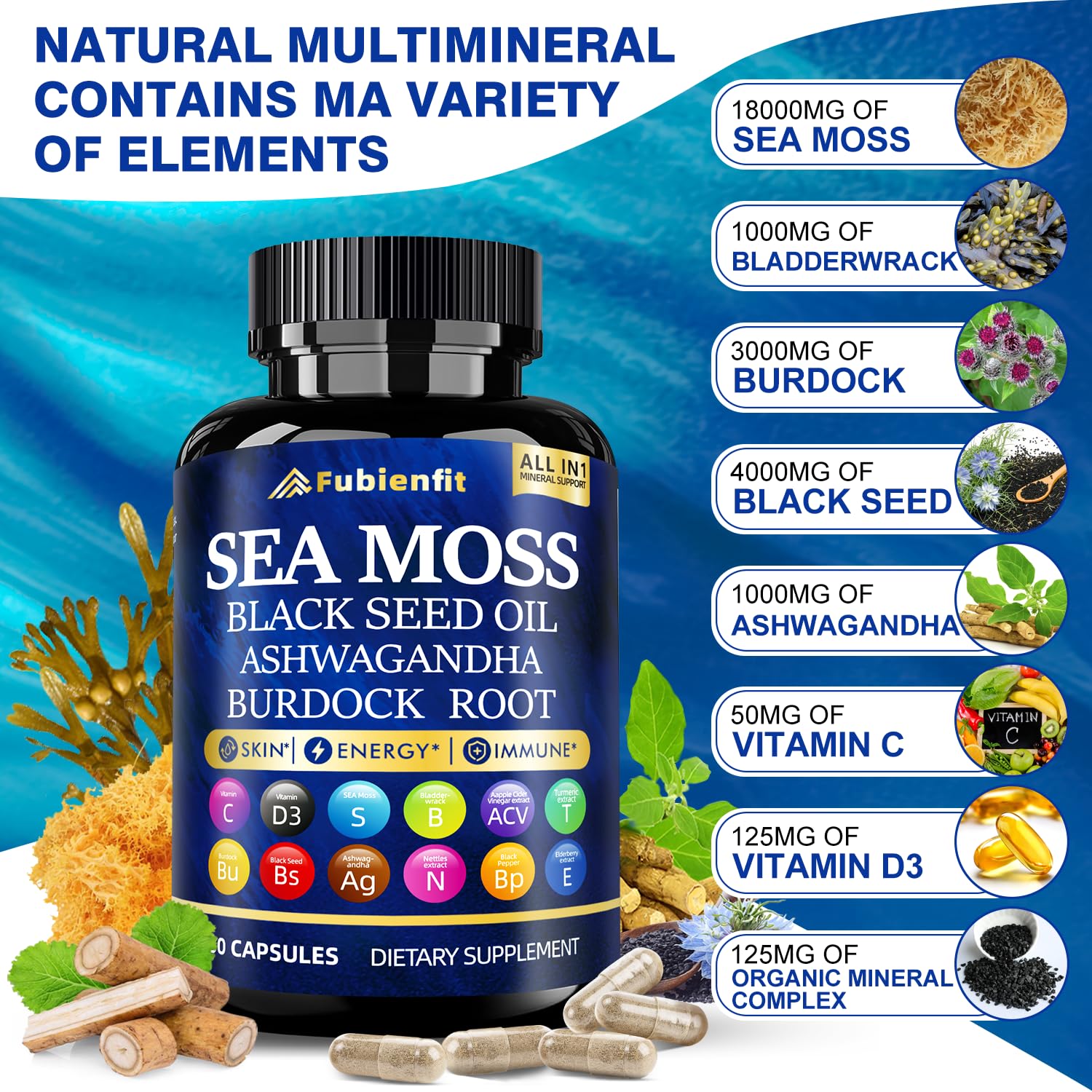 Immune support and digestion benefits from sea moss blend