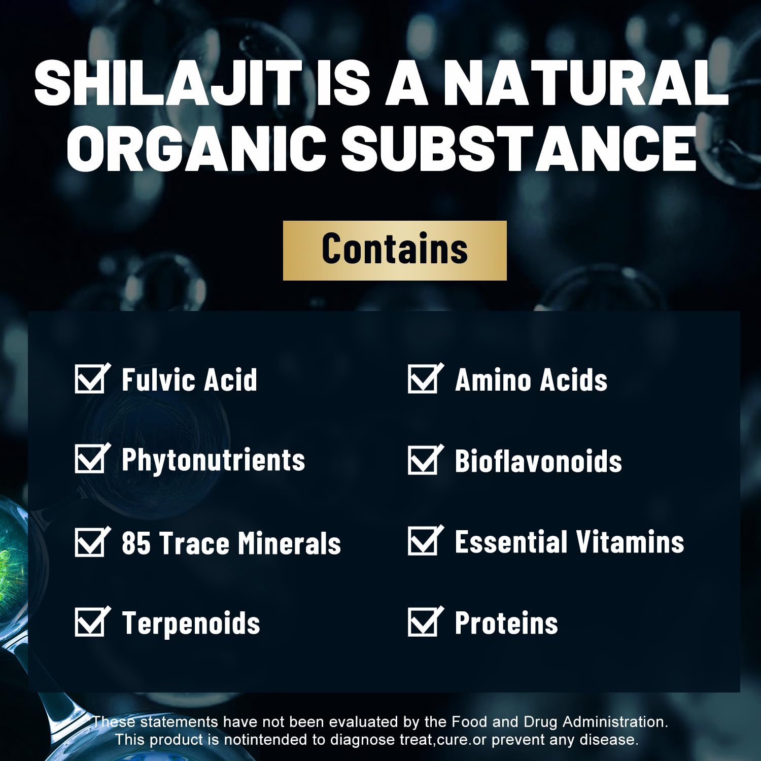 Graphic highlighting fulvic acid, ashwagandha and minerals