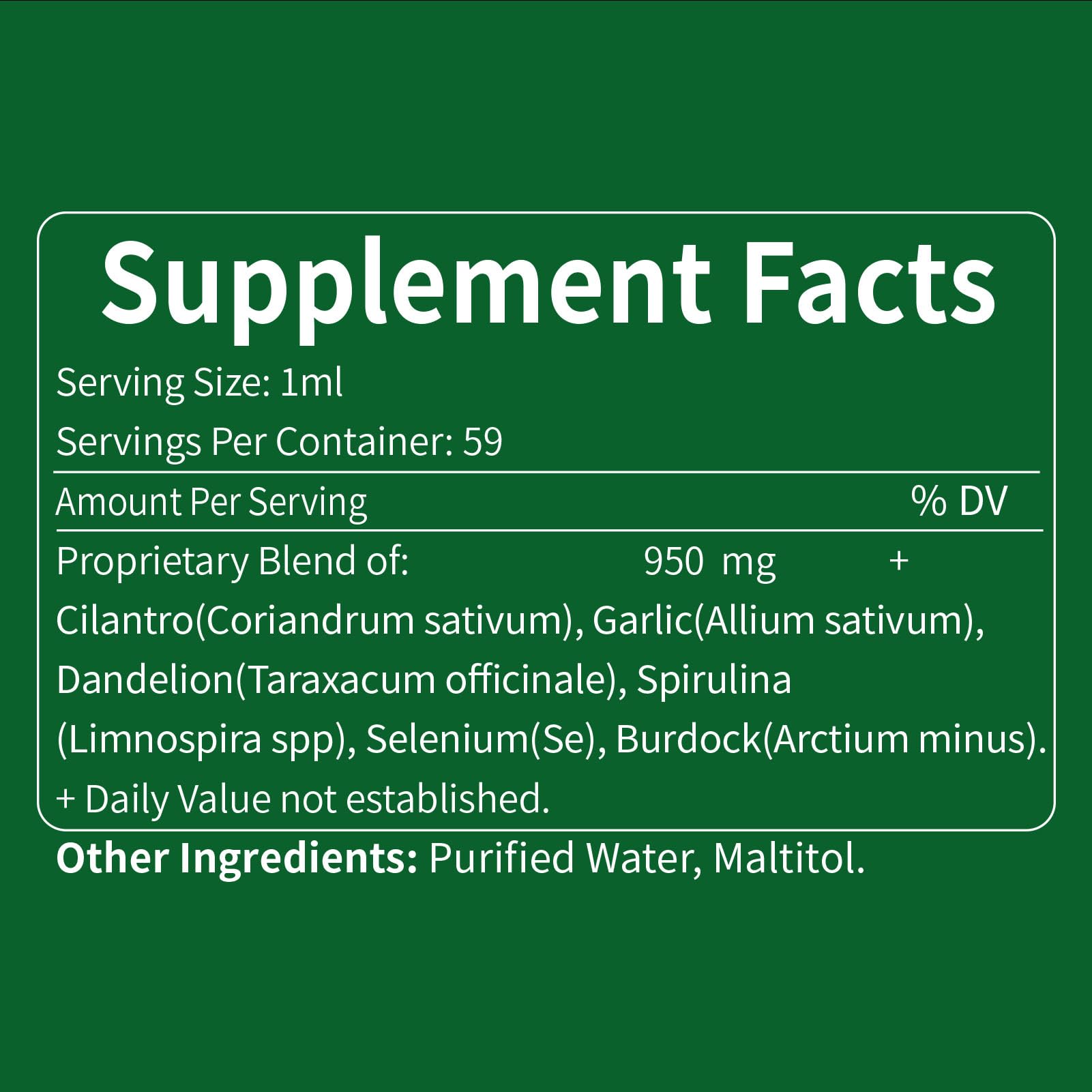 Packaging view of Fuenvegtal Cilantro Drops 2oz bottle