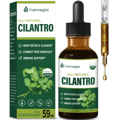 Fuenvegtal All Herbal Liquid Drops bottle label with Cilantro extract
