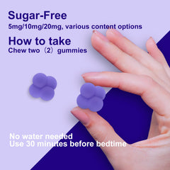 Close-up of FUJI ORCHARD Melatonin Gummies bottle with 5mg melatonin