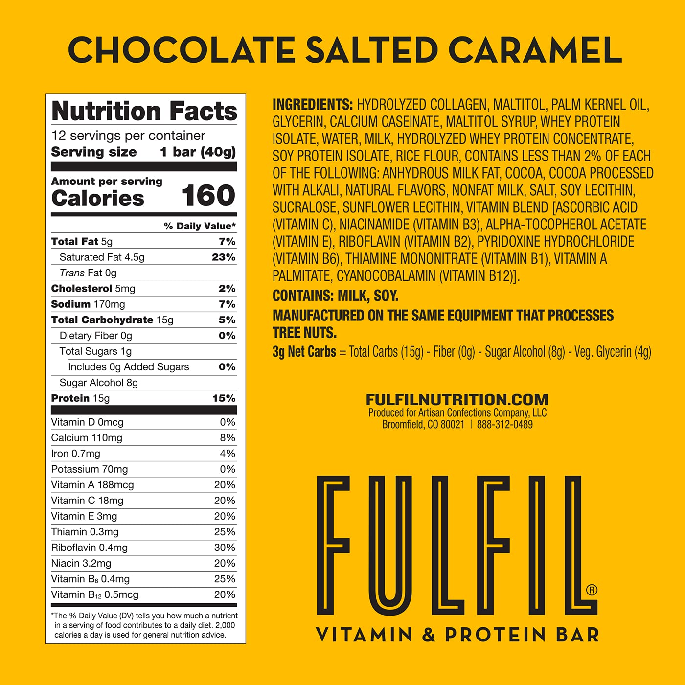 Fulfil Protein Bars chocolate hazelnut flavor close-up with glossy coating.