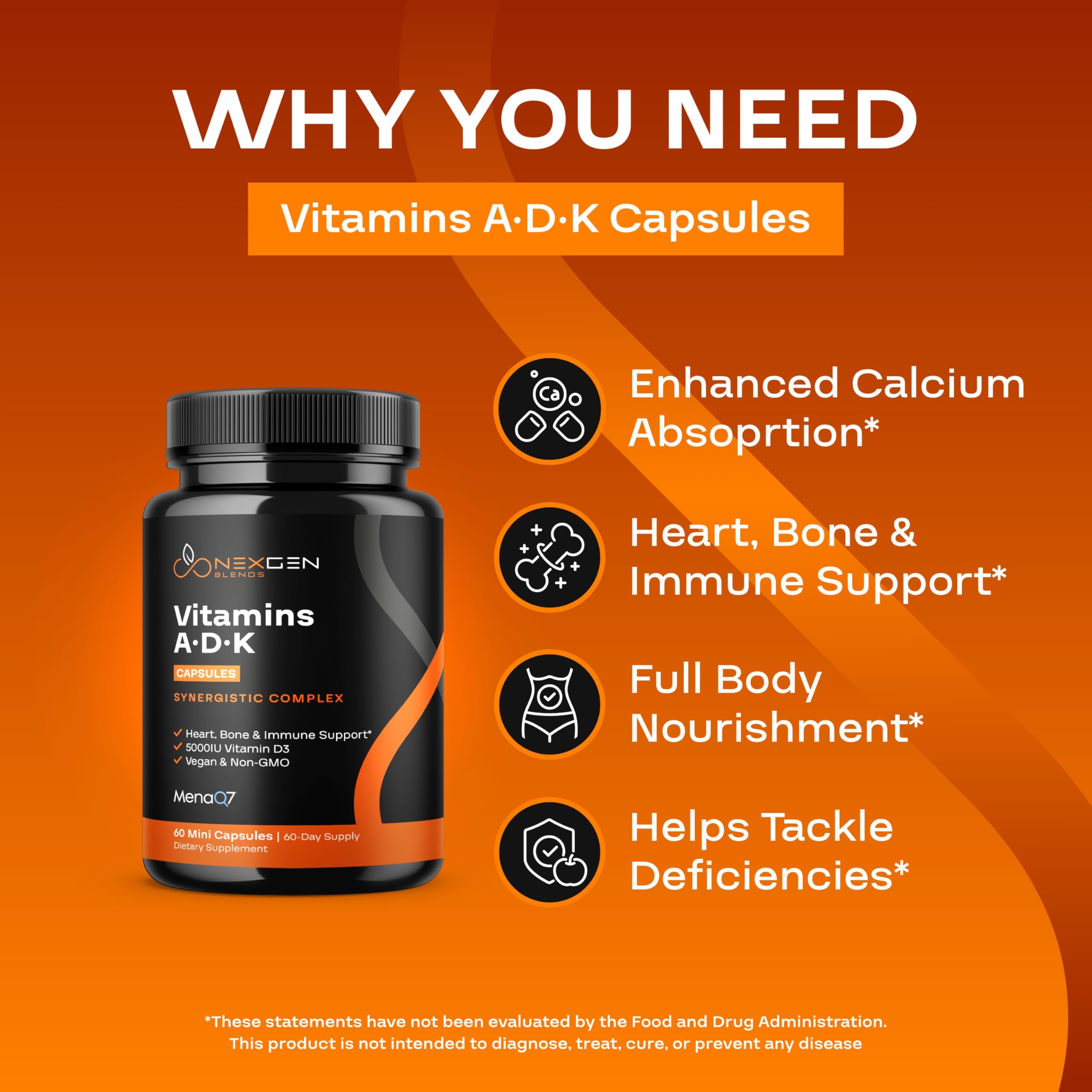 Full-spectrum vitamin K with MK7 for calcium distribution