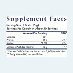 Travel-friendly collagen stick packs with grass-fed label