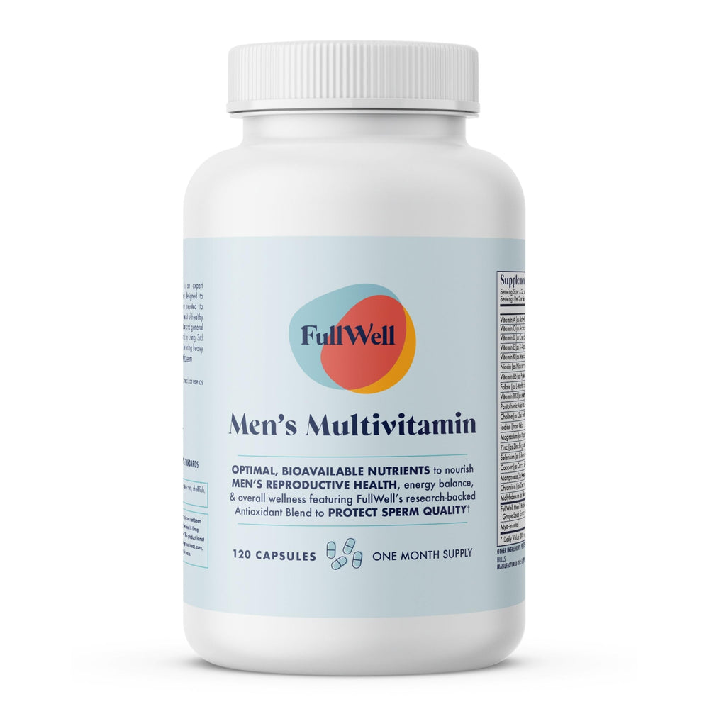 Front label view of the FullWell Men's Daily Multivitamin bottle