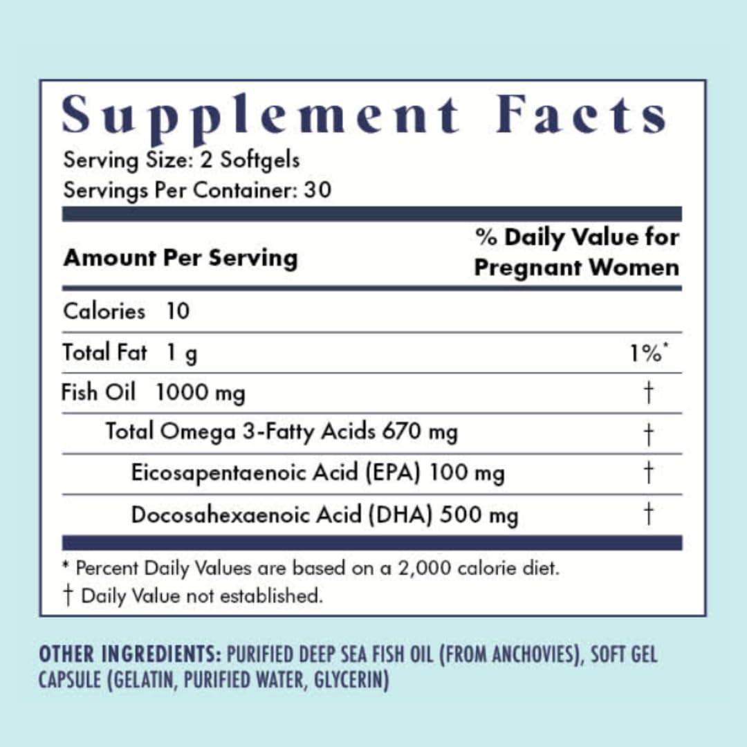 Sustainably sourced DHA and EPA fish oil softgels