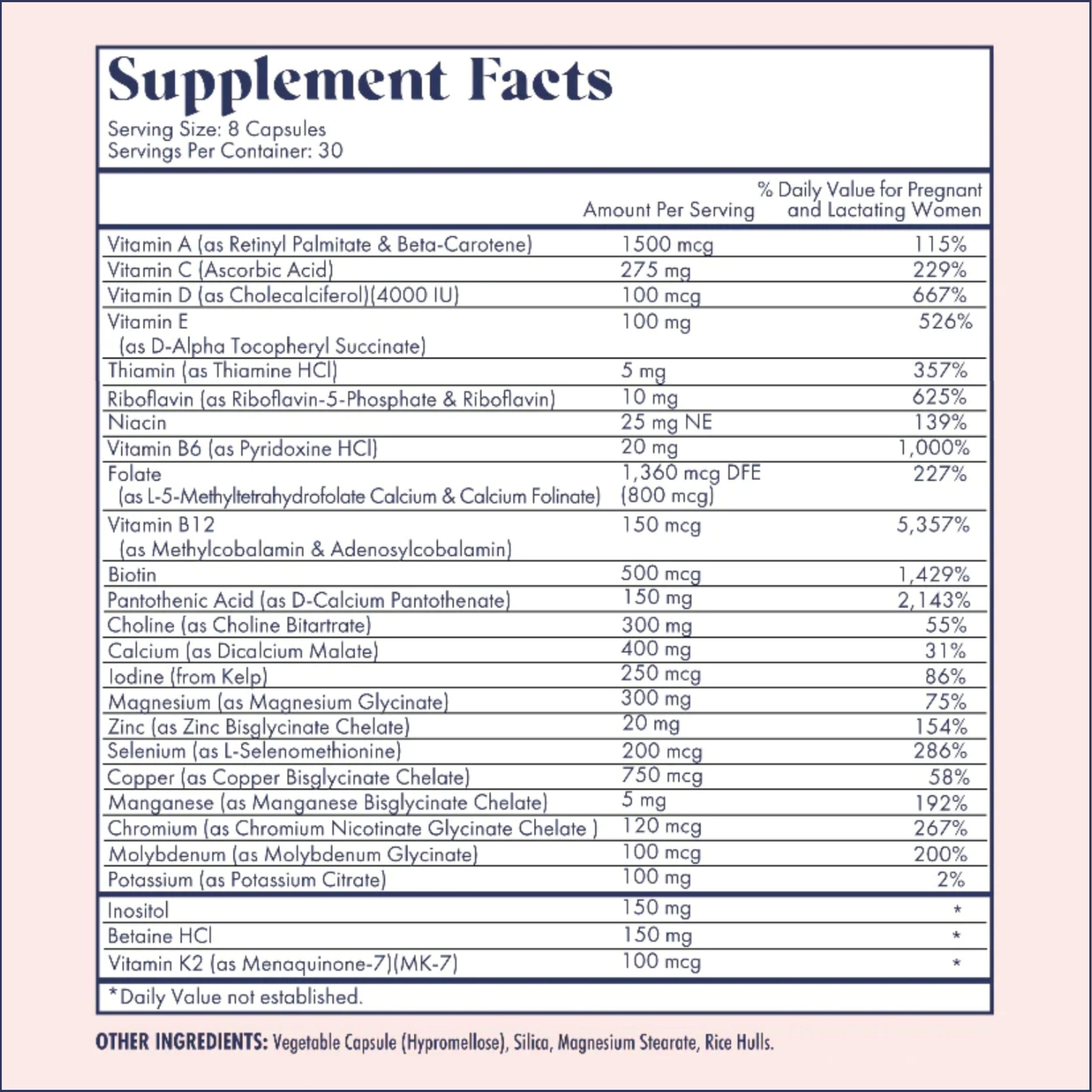 Side view of FullWell Prenatal Vitamin Lemon + DHA bottle with lemon label