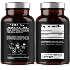 Shilajit bottle label showing 50% fulvic acid