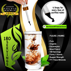 X935 Fulvic Humic Acid supplement bottle close-up