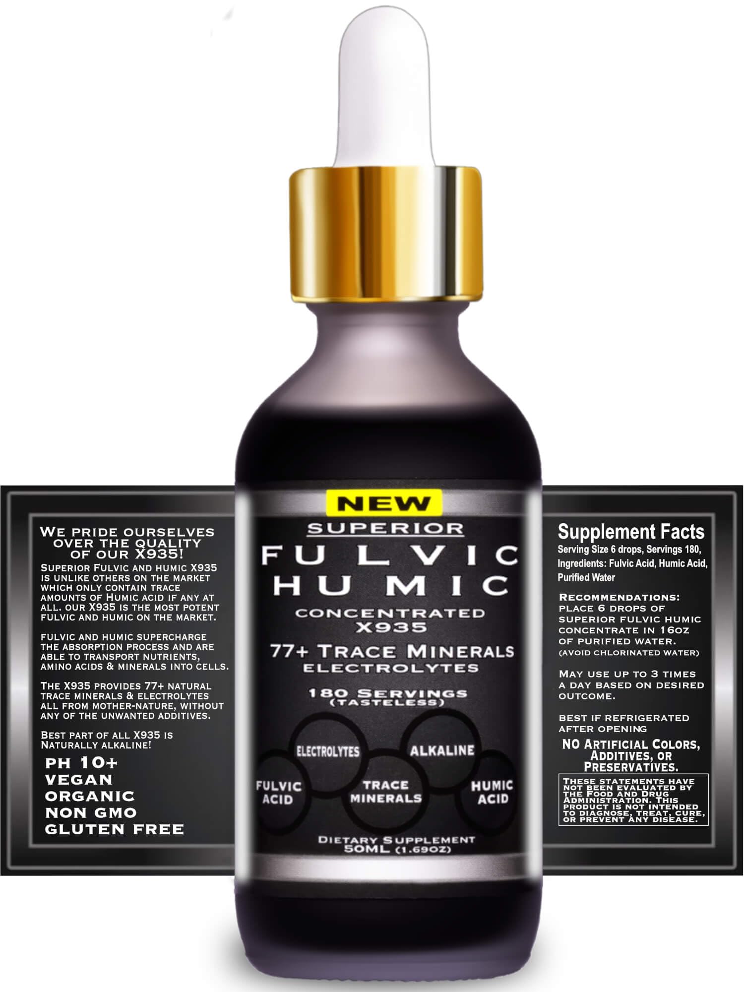 USA-made organic Fulvic Humic supplement packaging