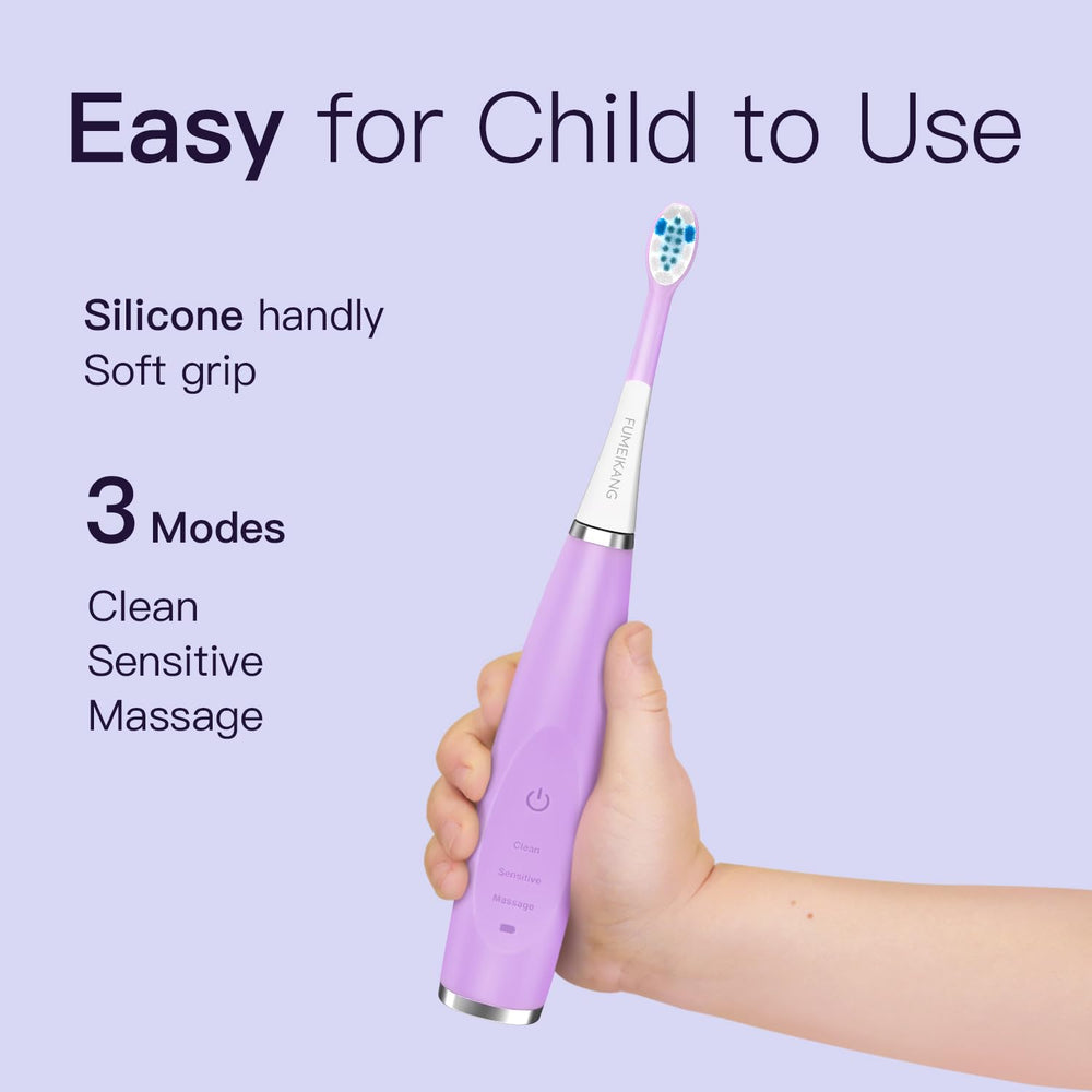 Toothbrush showing smart timer and three modes: Clean, Sensitive, Massage