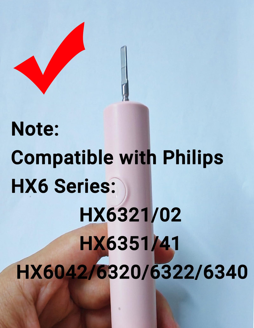 Close-up of FUMEIKANG replacement head for Philips Sonicare HX6 in pink