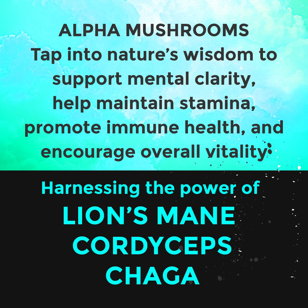 Functional mushroom blend with adaptogens to support cognition