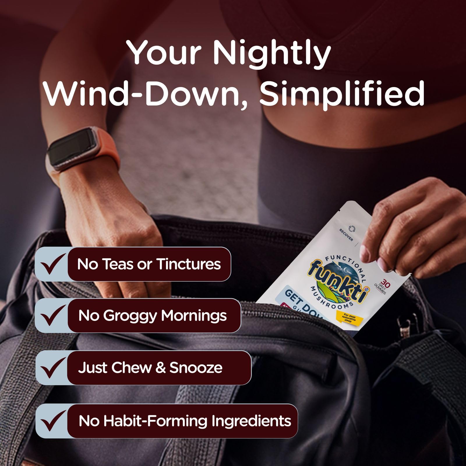 Melatonin-free formula badge on packaging