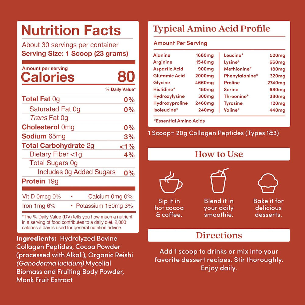 Side view of Further Food Chocolate Collagen Powder 24oz