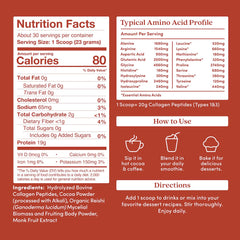 Side view of Further Food Chocolate Collagen Powder 24oz