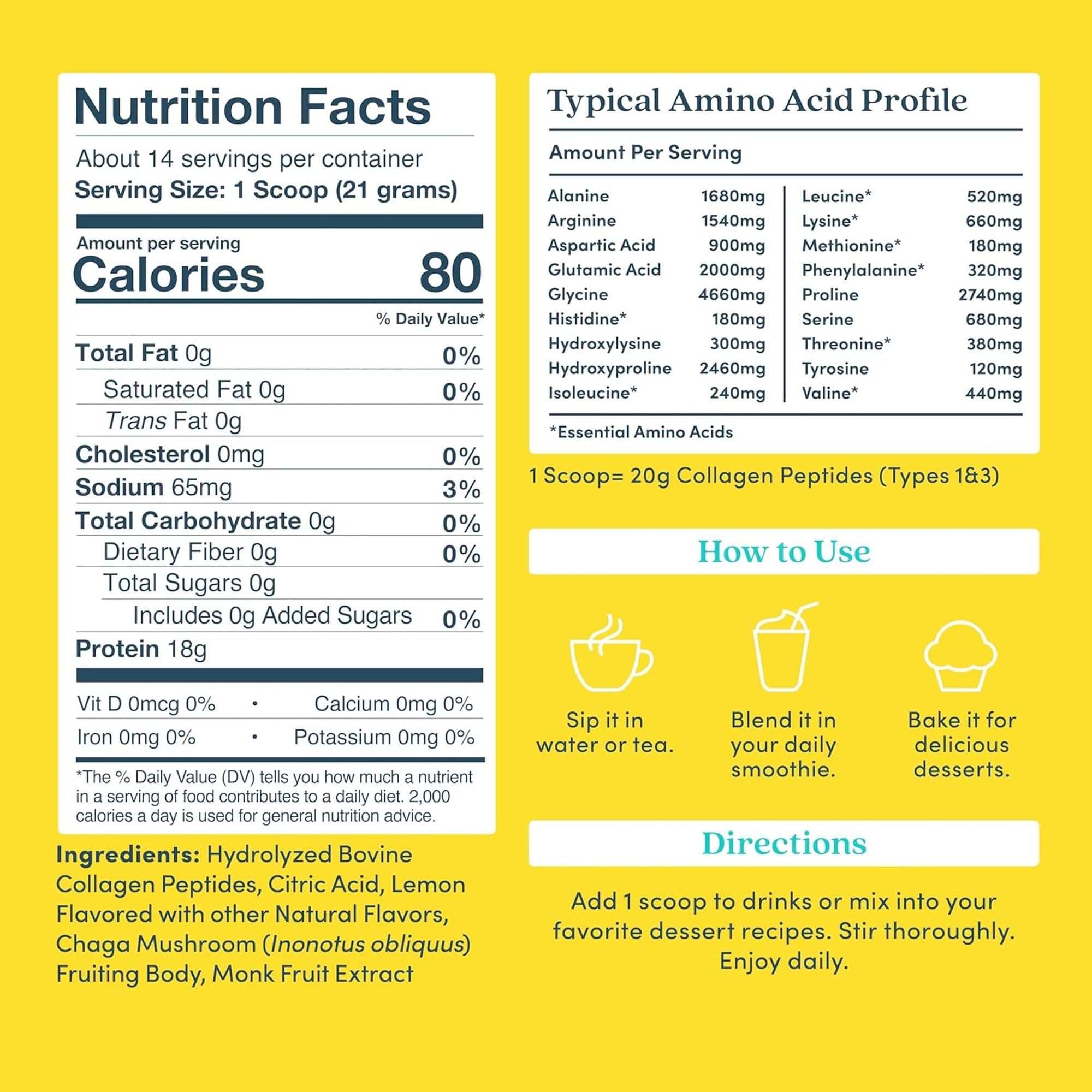 10.5 oz container of Lemon Collagen Peptides