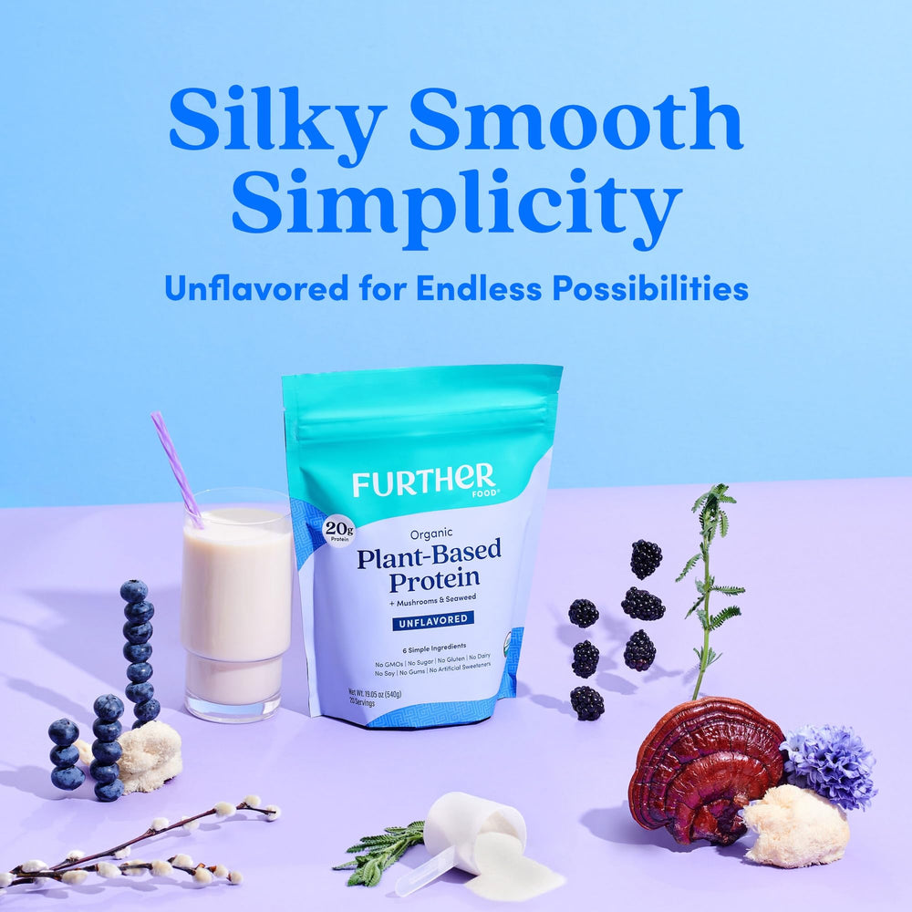 Further Food smoothie with unflavored protein showing creamy texture
