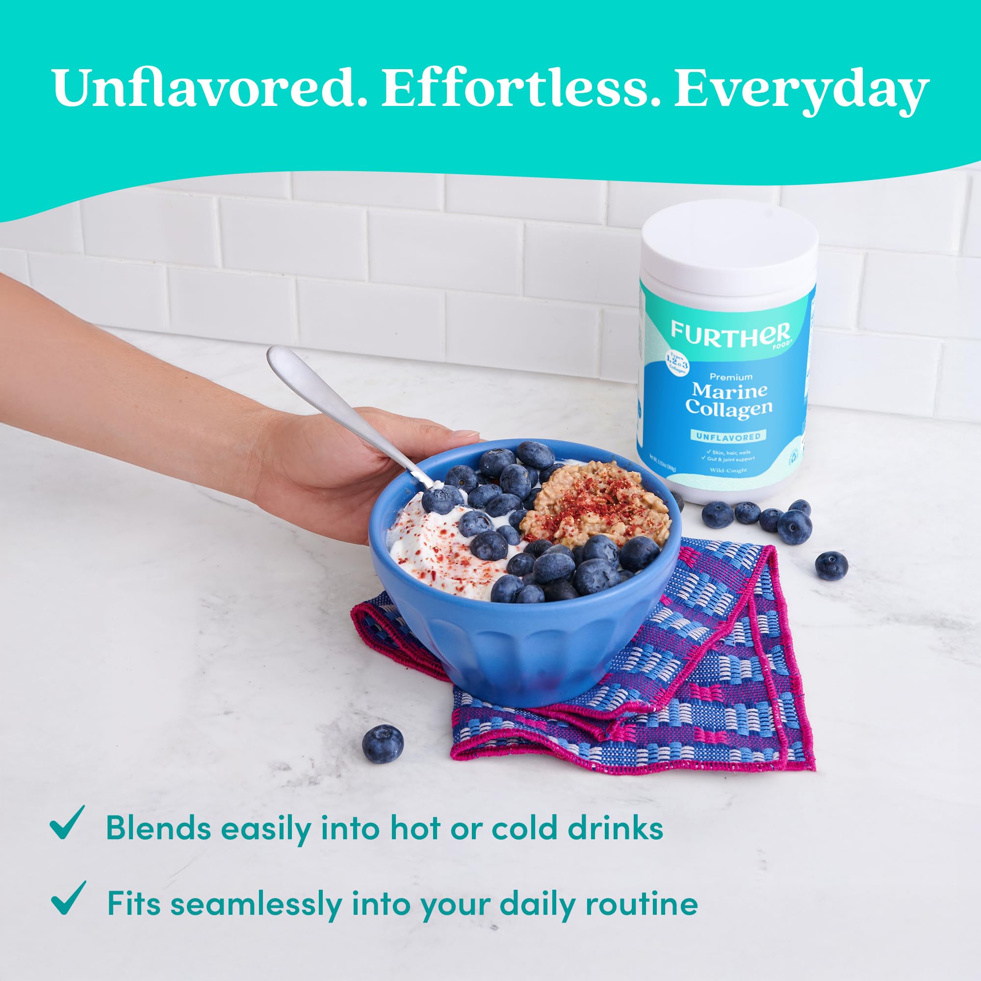 Close-up of hydrolyzed collagen indicating Type I, II, III