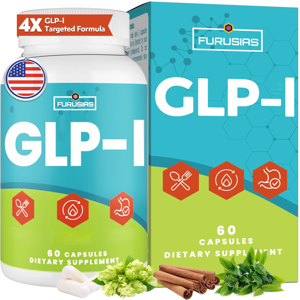 Furusias GLP-l bottle being poured for easy daily dosing and gut support