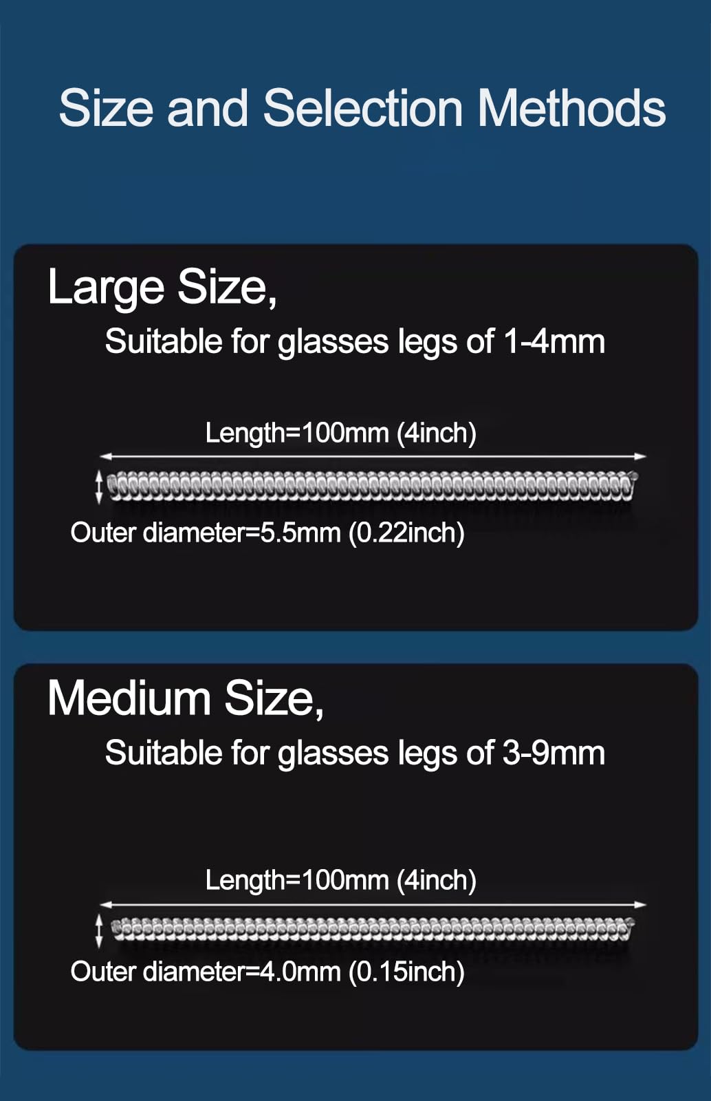 L size ear grip for glasses with 5.5mm arms