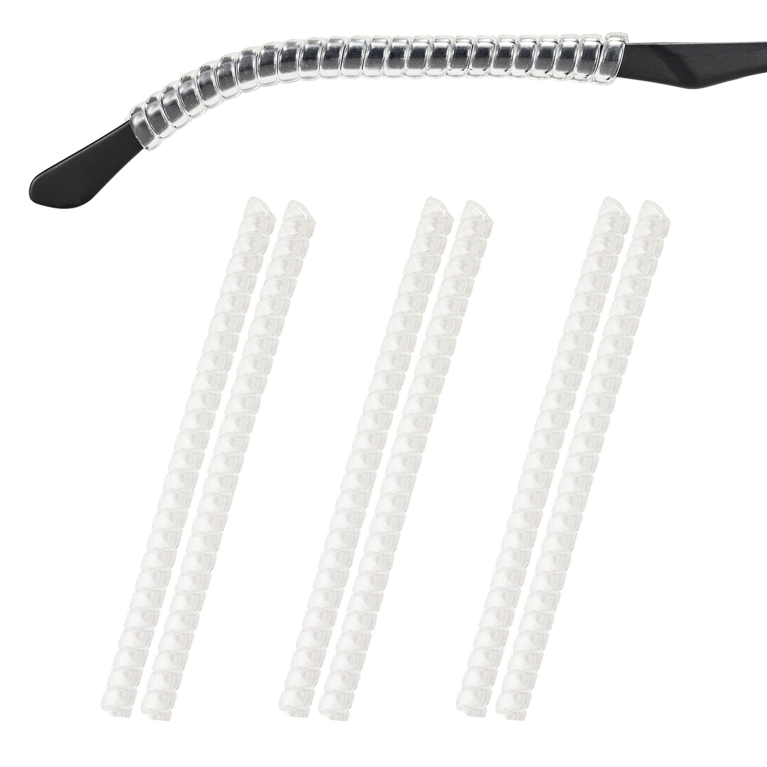 Fusanwin eyeglass ear cushion set with 3 pairs in clear color