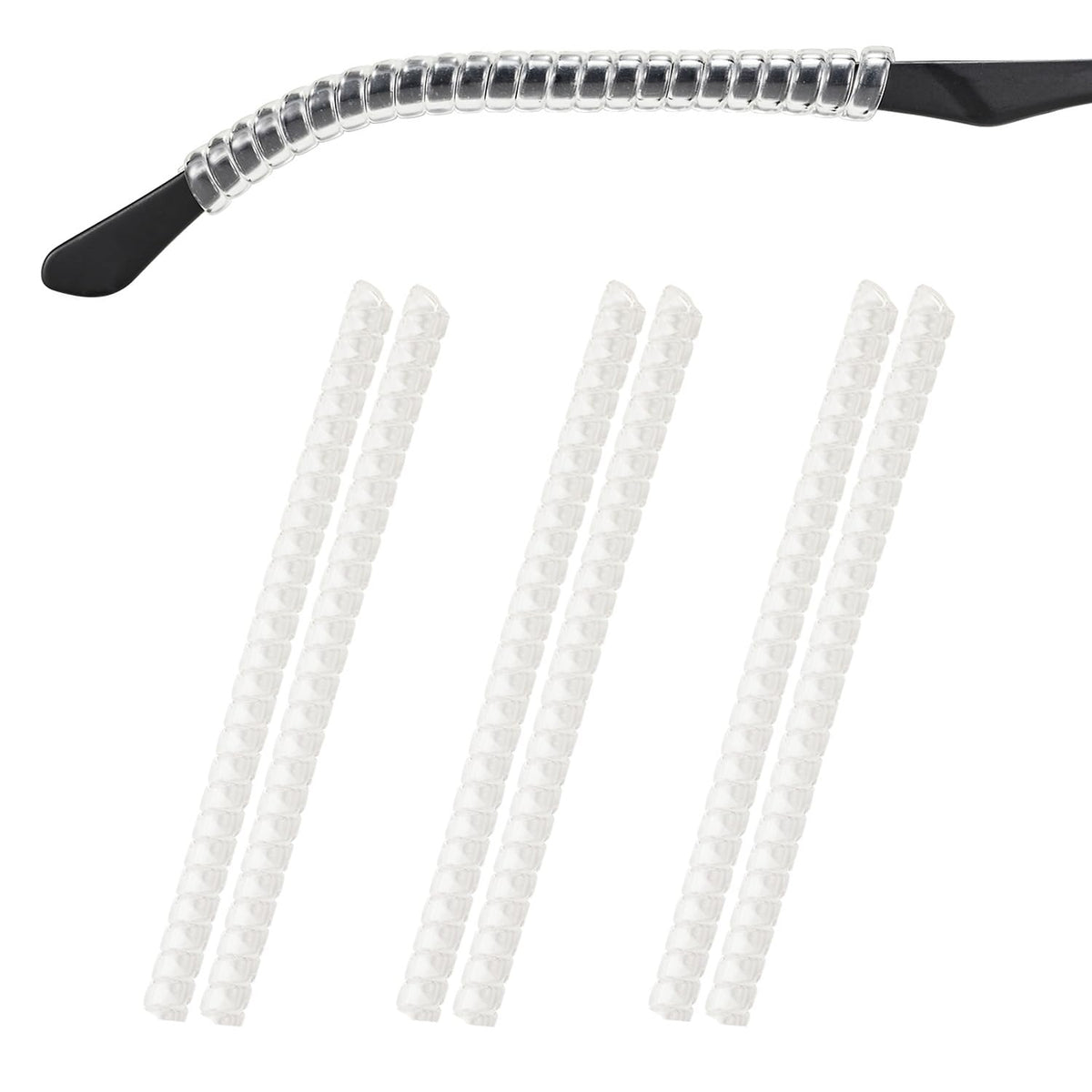 Fusanwin eyeglass ear cushion set with 3 pairs in clear color