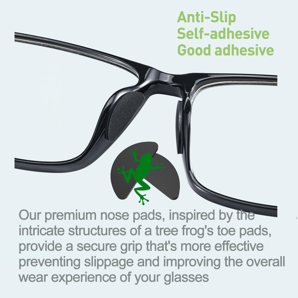 Anti-slip nose pad securely gripping glasses