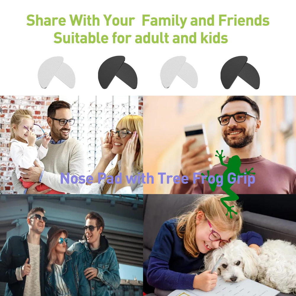 Nose pads compatible with all frame types and nose bridges