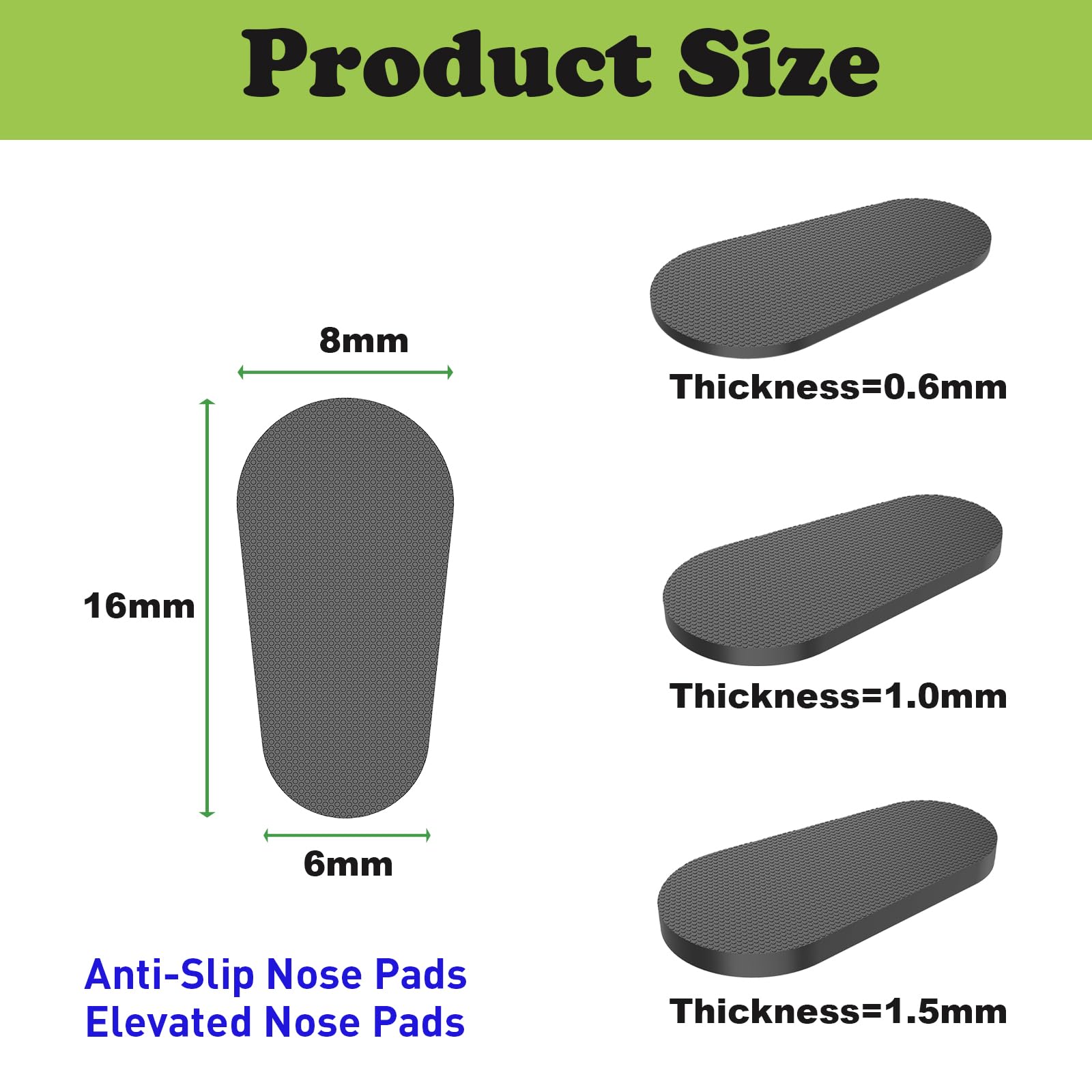 Soft hypoallergenic silicone eyeglass nose pads