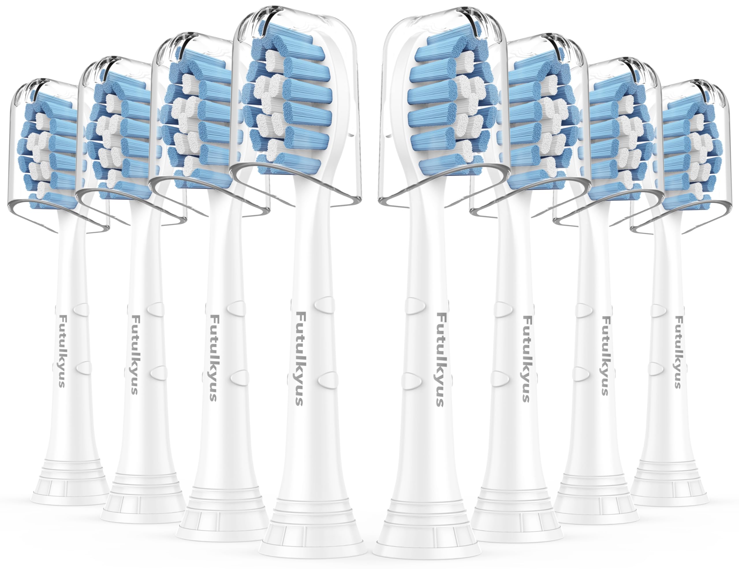 FutulkyUs Sensitive replacement toothbrush heads 8-pack white - image 1
