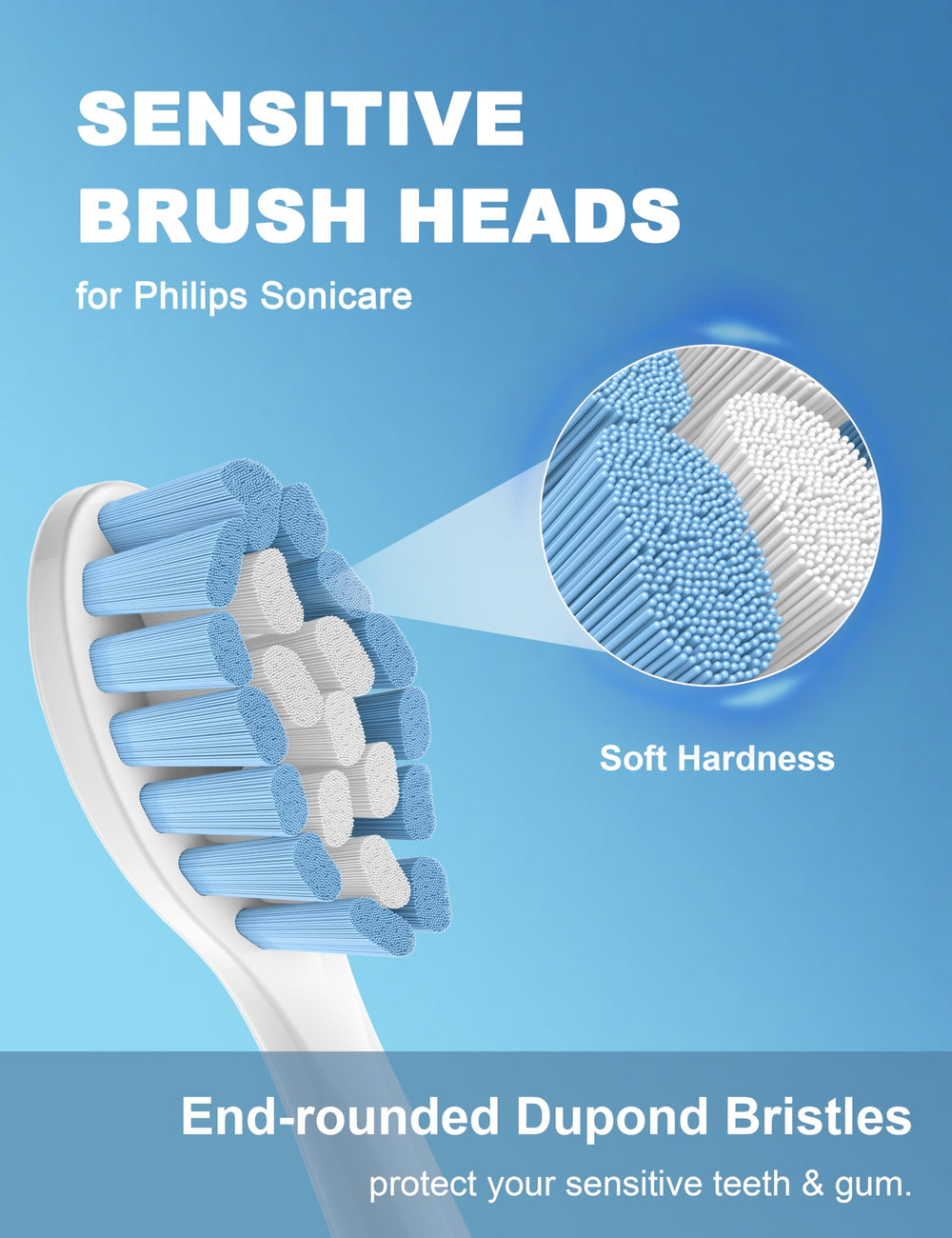 Compatibility with Philips Sonicare Sensitive and Simply Clean handles