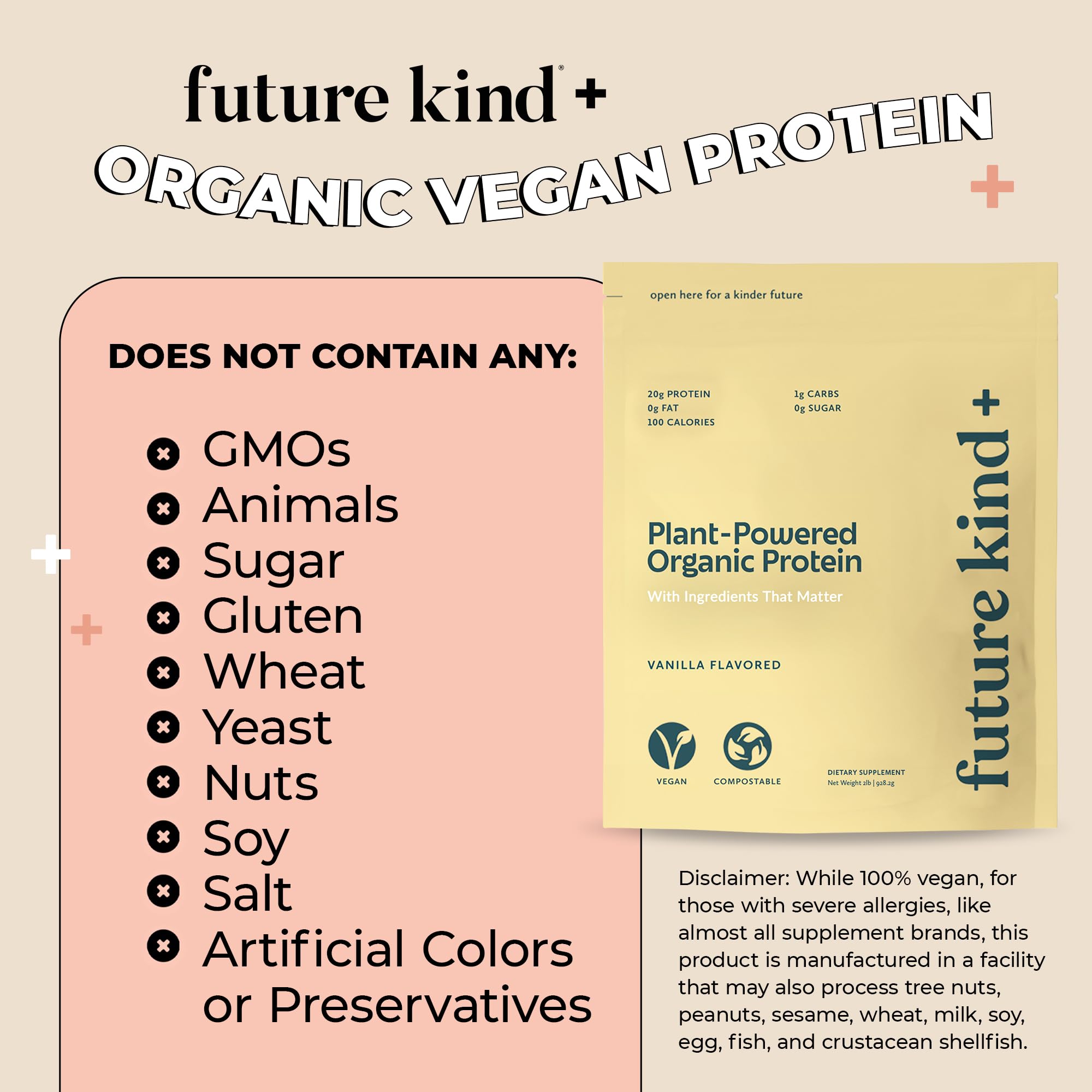 Future Kind vegan protein powder vanilla shake glass suggests quick, tasty post-workout recovery