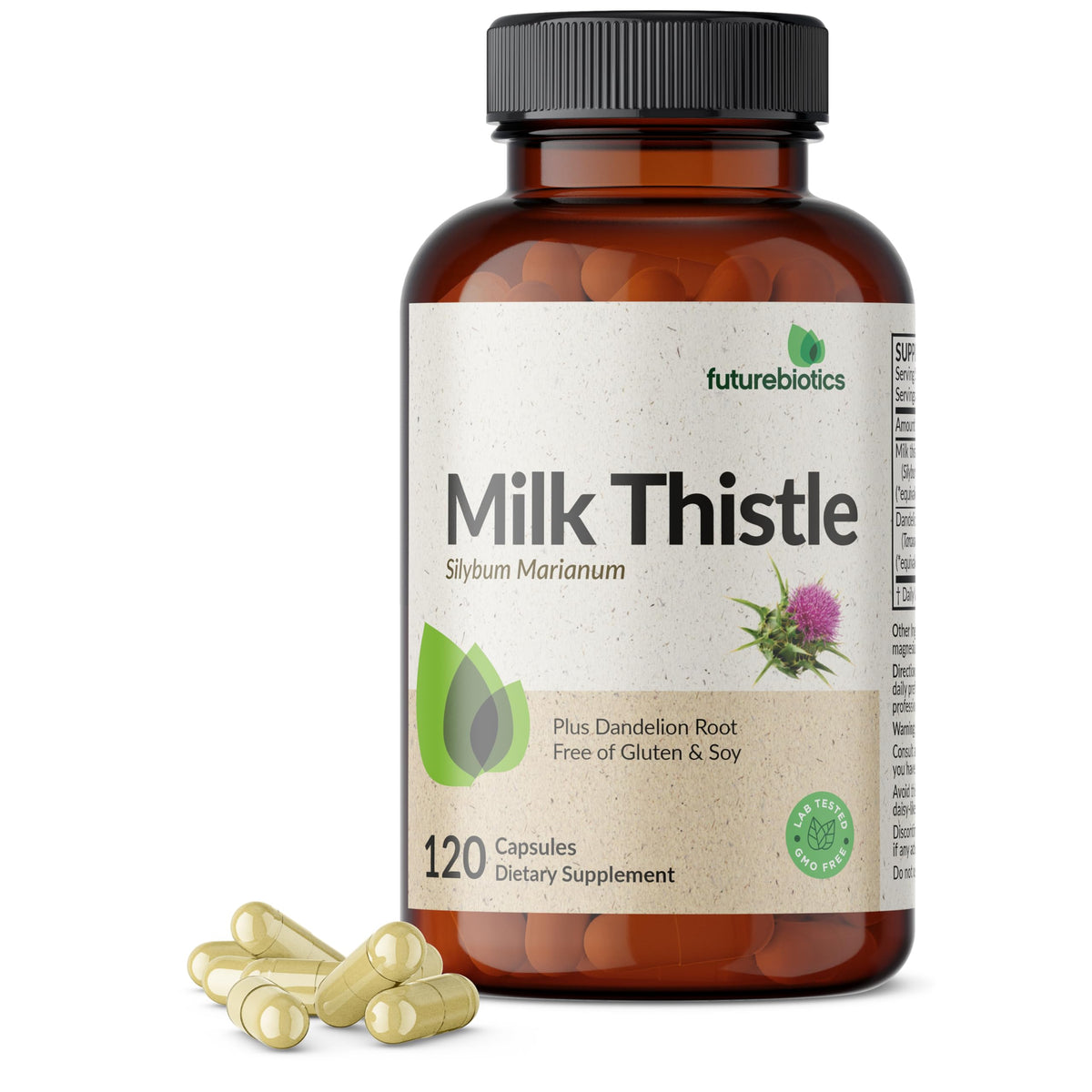 Futurebiotics Milk Thistle Silymarin Marianum & Dandelion Root bottle front view