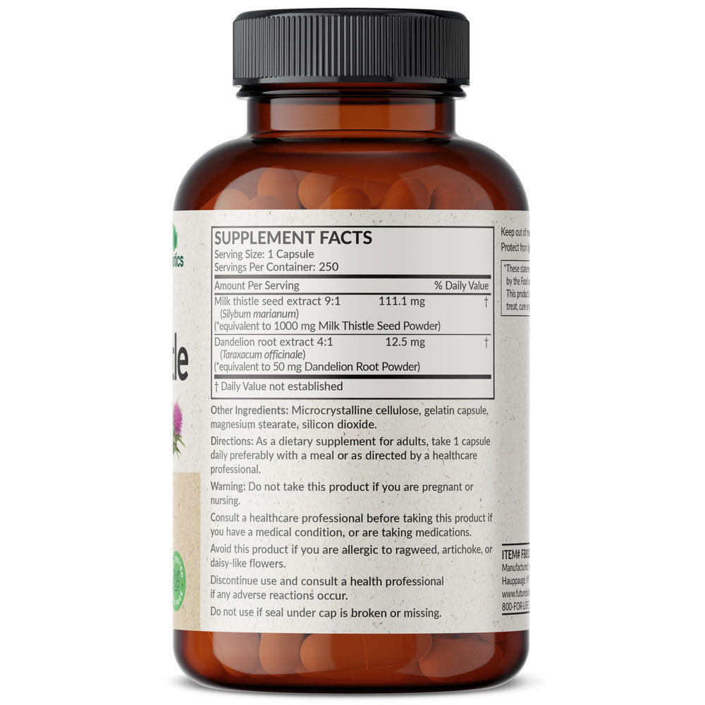 Close-up of Futurebiotics Liver Health 250 Capsules bottle